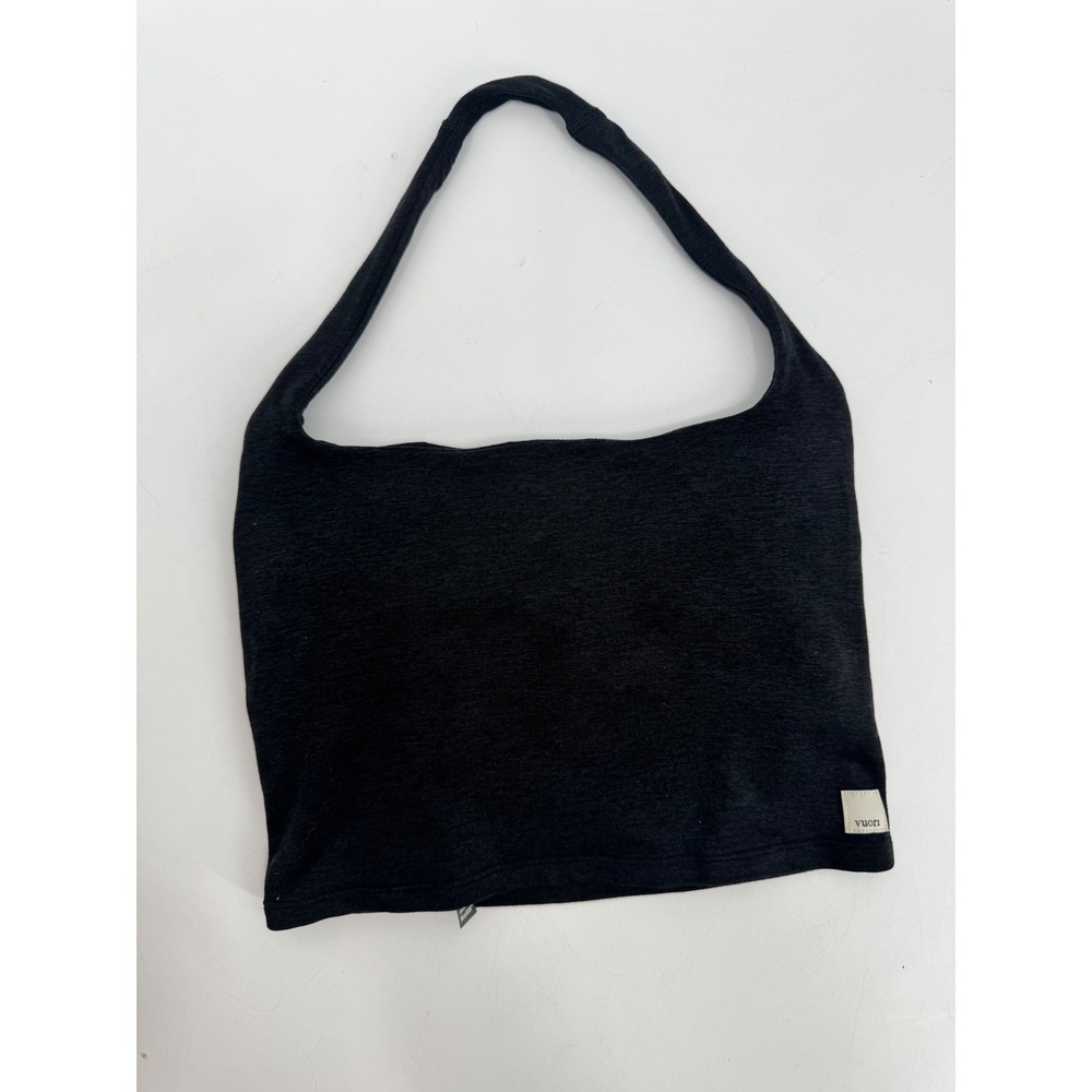 Vuori Halo Halter Women XS Black Heather DreamKnit Cropped Tank VW1376